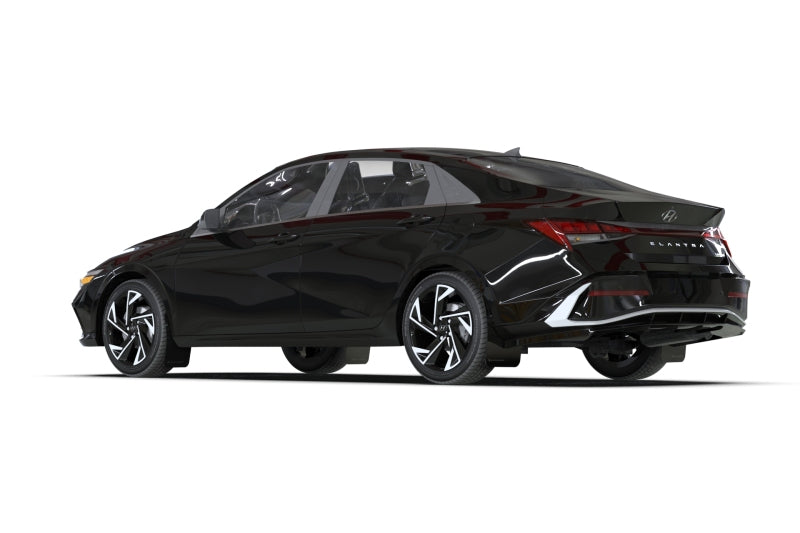 Rally Armor 24-26 Hyundai Elantra Black Mud Flap Metallic Black Logo