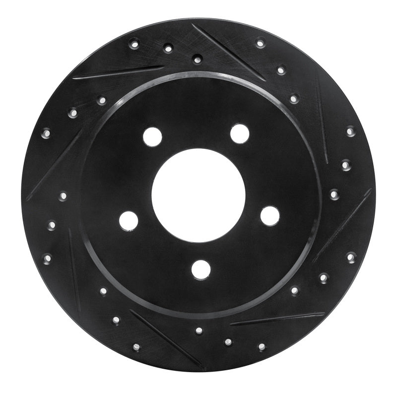 R1 Concepts R1 97-07 Chrysler Town & Country Rear Right Drilled & Slotted Black Brake Rotor