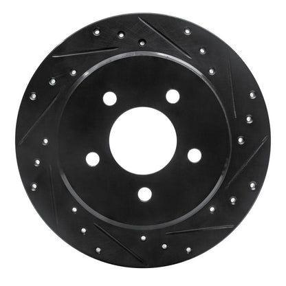 R1 Concepts R1 97-07 Chrysler Town & Country Rear Right Drilled & Slotted Black Brake Rotor