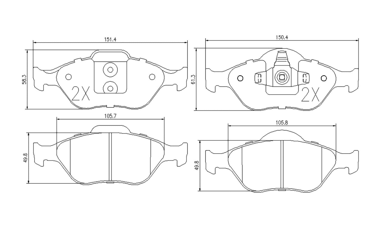 BOGAP F8210639 Brake Pad Set, Disc Brake