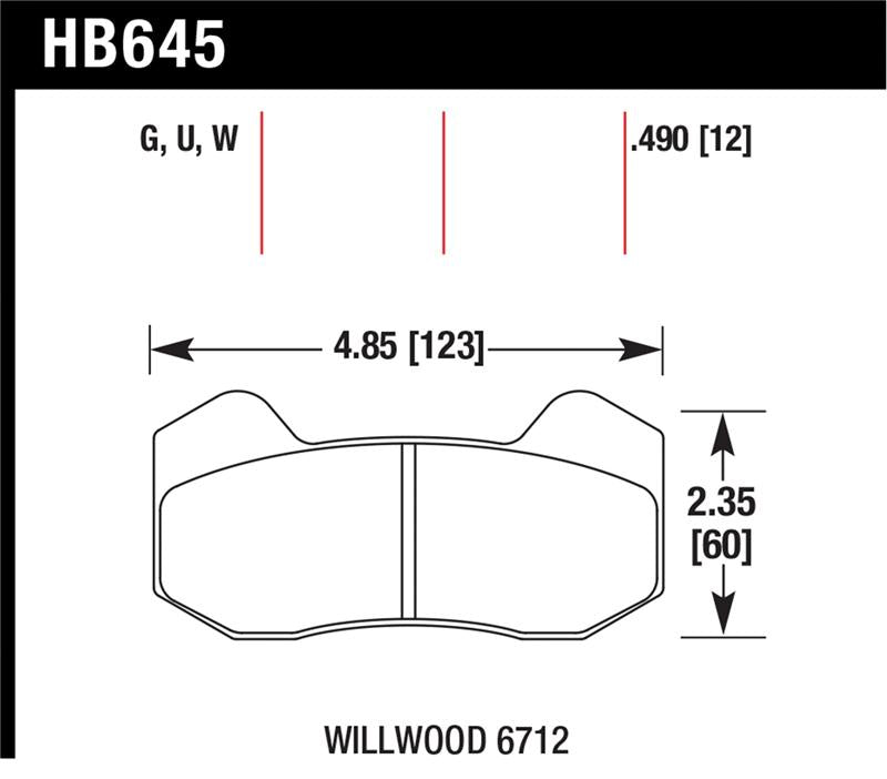 Hawk Performance Hawk Wilwood Type 6712 DTC-60 Brake Pads
