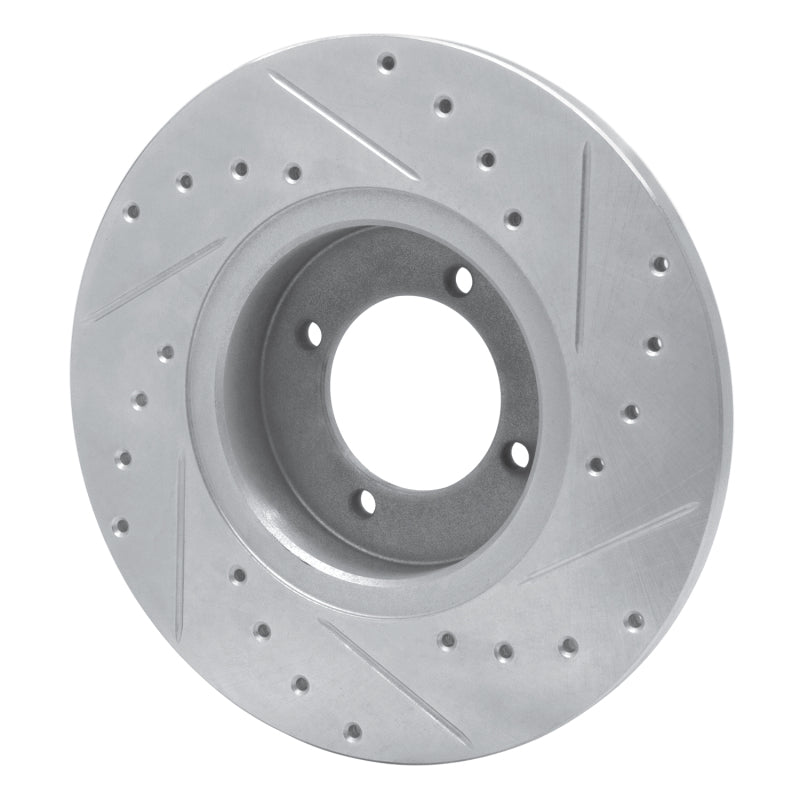 R1 Concepts R1 69-89 Peugeot 504 Front Left Drilled & Slotted Silver Brake Rotor