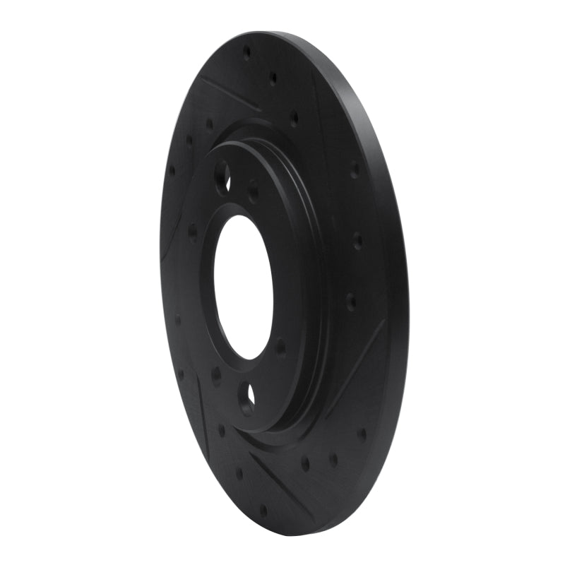 R1 Concepts R1 71-89 Peugeot 504 Rear Right Drilled & Slotted Black Brake Rotor