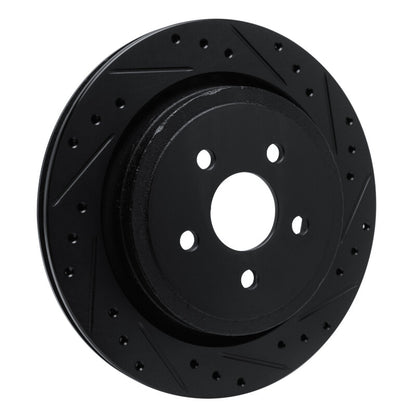 R1 Concepts R1 89-95 Chrysler LeBaron Rear Right Drilled & Slotted Black Brake Rotor