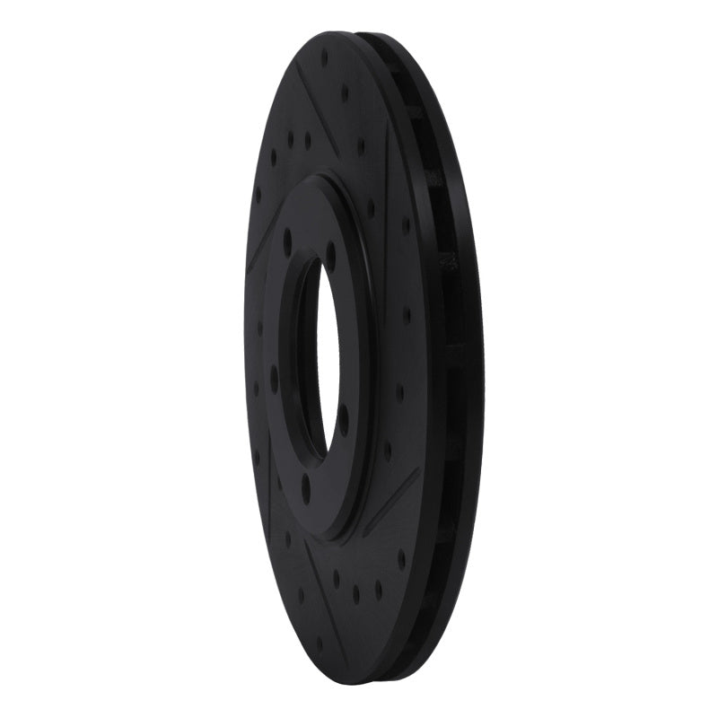 R1 Concepts R1 79-83 Toyota Pickup Front Right Drilled & Slotted Black Brake Rotor
