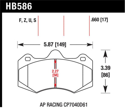 Hawk Performance Hawk AP Racing CP7040 DTC-70 Race Brake Pads