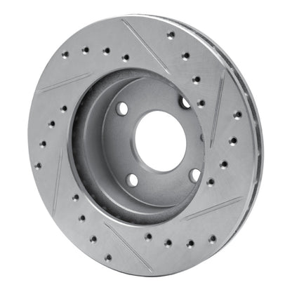 R1 Concepts R1 85-89 Merkur XR4TI Front Left Drilled & Slotted Silver Brake Rotor
