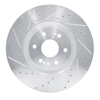 R1 Concepts R1 21-25 Cadillac Escalade ESV Front Left Drilled & Slotted Silver Brake Rotor