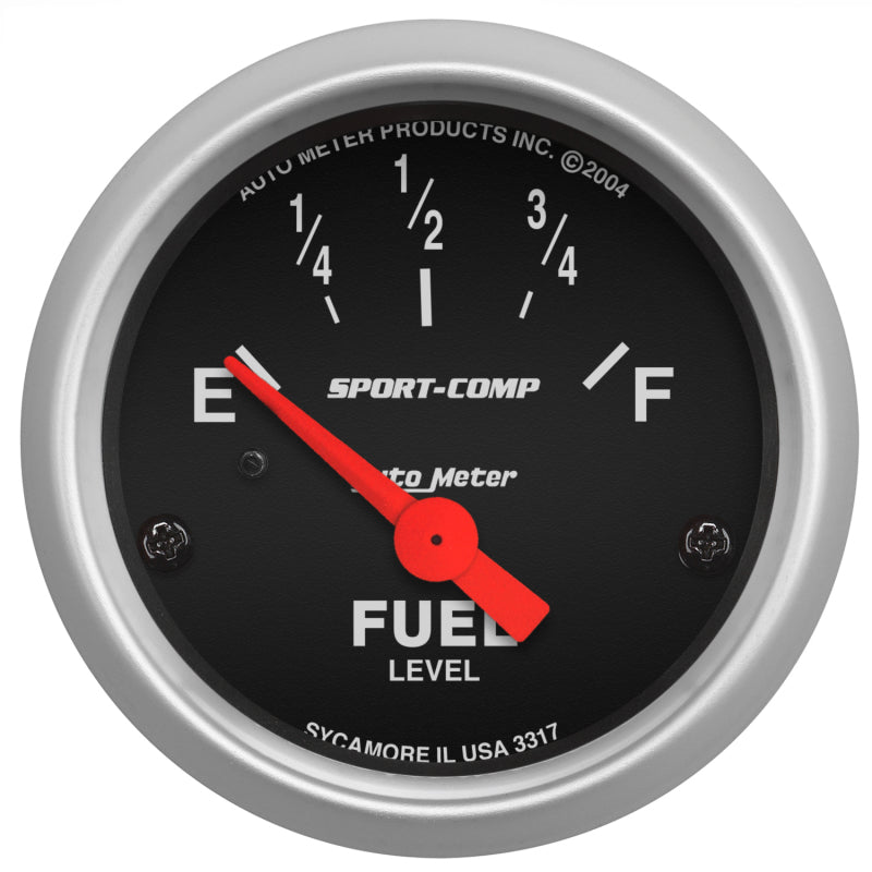 Autometer 2-1/16in 0 OHM E to 30 OHM F Electric Sport-Comp Fuel Level Gauge