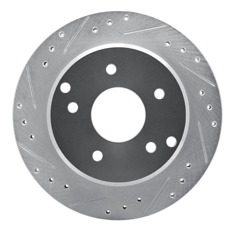R1 Concepts R1 84-87 Chevrolet Corvette Rear Left Drilled & Slotted Silver Brake Rotor