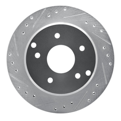 R1 Concepts R1 84-87 Chevrolet Corvette Rear Left Drilled & Slotted Silver Brake Rotor