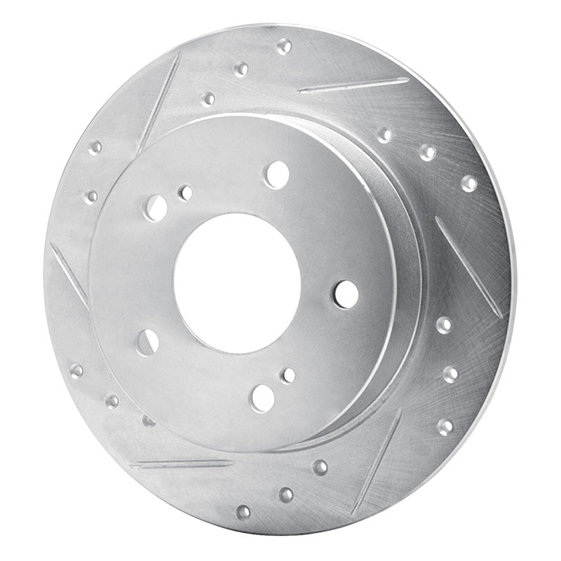 R1 Concepts R1 89-93 Nissan Maxima Rear Left Drilled & Slotted Silver Brake Rotor