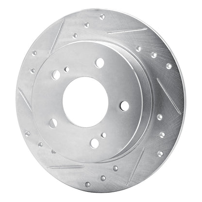 R1 Concepts R1 89-93 Nissan Maxima Rear Left Drilled & Slotted Silver Brake Rotor