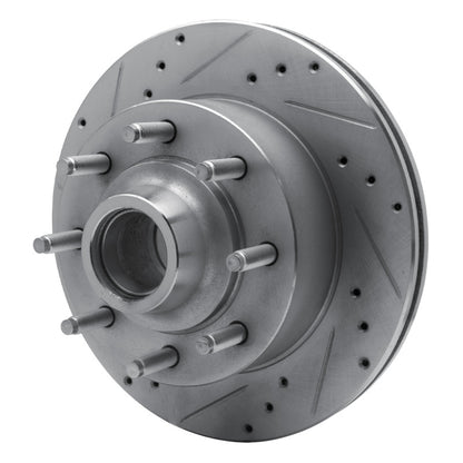 R1 Concepts R1 95-07 Ford E-350 Econoline Front Left Drilled & Slotted Silver Brake Rotor