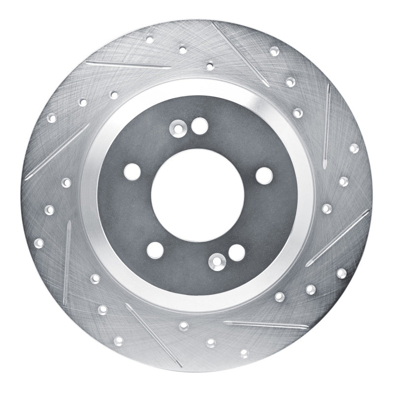 R1 Concepts R1 19-22 Hyundai Veloster N Rear Right Drilled & Slotted Silver Brake Rotor