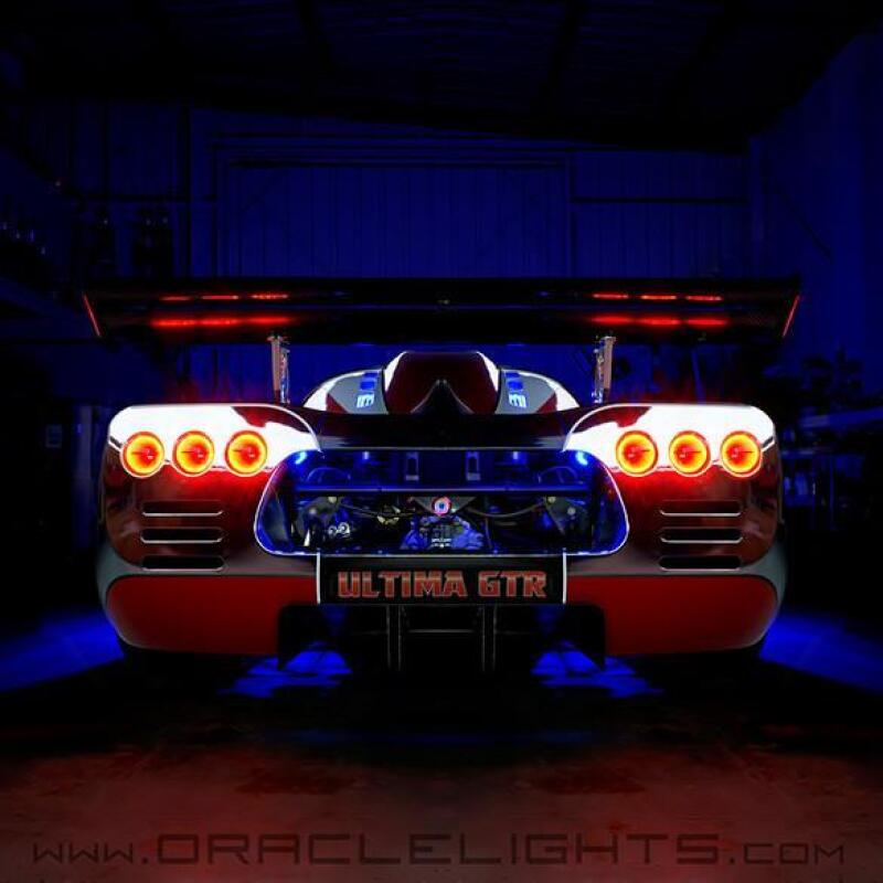 ORACLE Lighting Oracle Ultima GTR LED Waterproof Tail Light Halo Kit - 4 Rings - Red