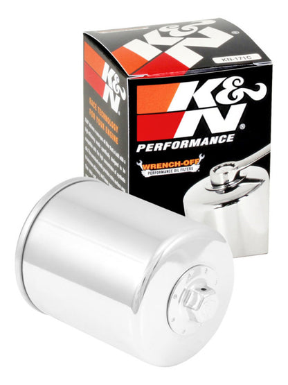 K&N Engineering K&N Harley-Davidson / Buell 3in OD x 4.063in H Chrome Oil Filter