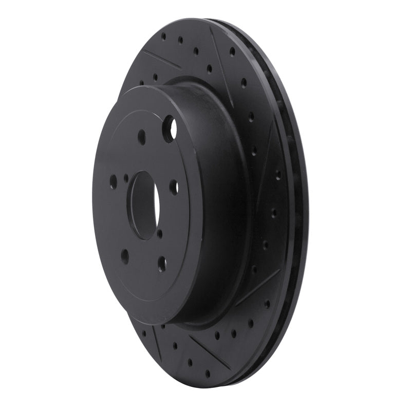 R1 Concepts R1 08-20 Subaru Impreza Rear Right Drilled & Slotted Black Brake Rotor