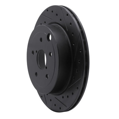 R1 Concepts R1 08-20 Subaru Impreza Rear Right Drilled & Slotted Black Brake Rotor