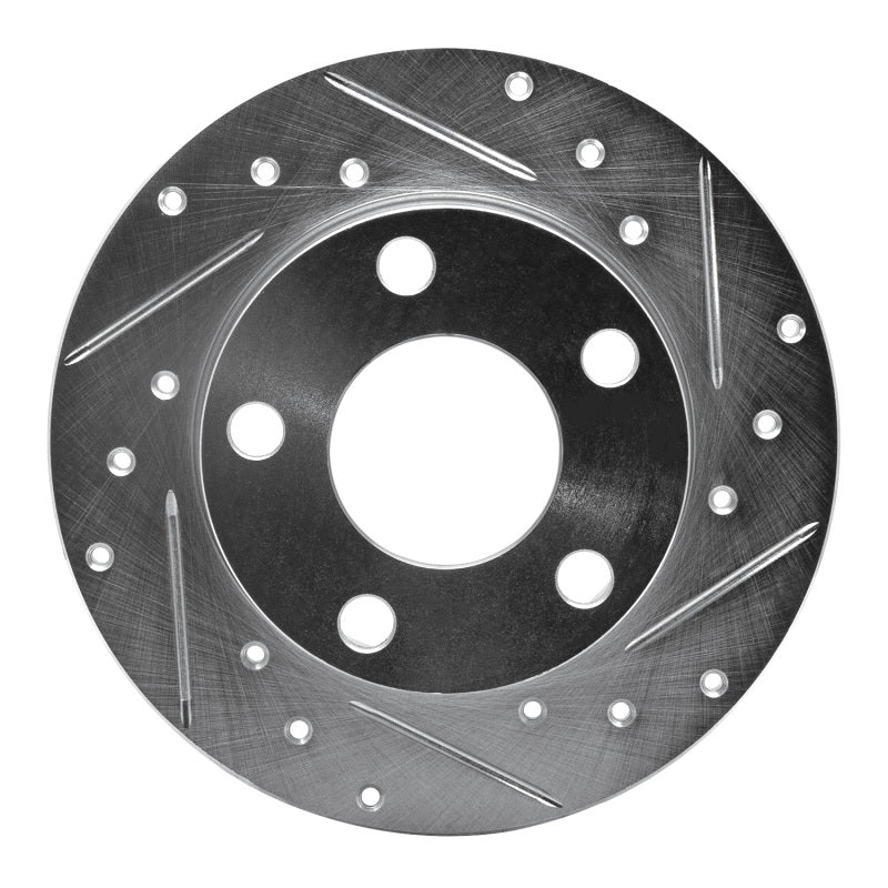 R1 Concepts R1 85-00 Audi 5000CS Turbo Quattro Rear Right Drilled & Slotted Silver Brake Rotor