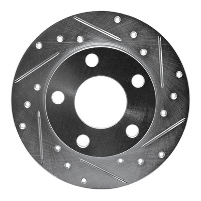 R1 Concepts R1 85-00 Audi 5000CS Turbo Quattro Rear Right Drilled & Slotted Silver Brake Rotor