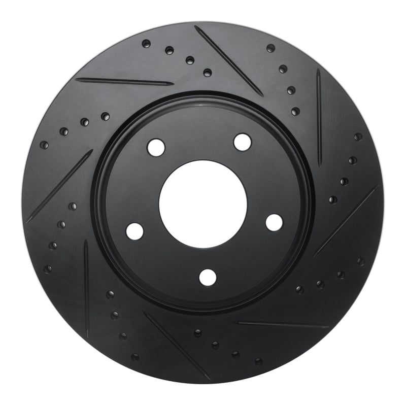 R1 Concepts R1 02-06 Infiniti I35 Front Right Drilled & Slotted Black Brake Rotor