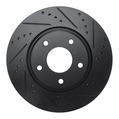 R1 Concepts R1 02-06 Infiniti I35 Front Right Drilled & Slotted Black Brake Rotor