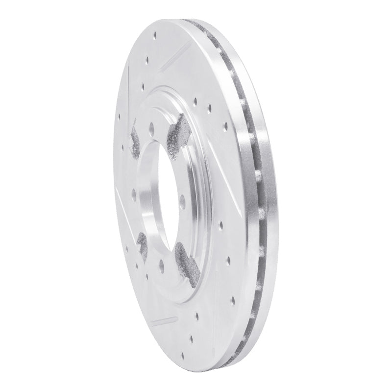 R1 Concepts R1 84-90 Dodge COLT Front Left Drilled & Slotted Silver Brake Rotor