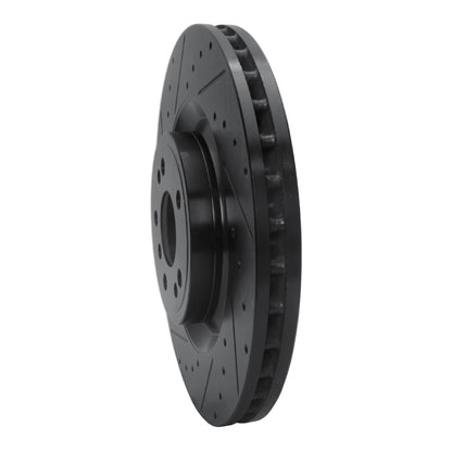 R1 Concepts R1 13-19 Mercedes-Benz GLE400 Front Left Drilled & Slotted Black Brake Rotor
