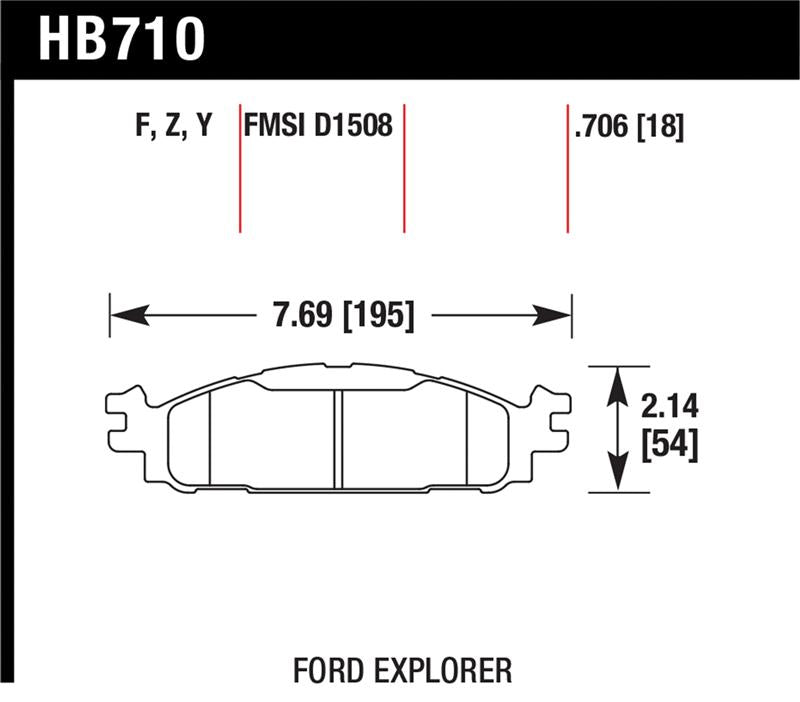Hawk Performance Hawk Ford/Lincoln 11-13 Explorer/09-13 Flex/10-13 Taurus/MKS/MKT Performance Ceramic Brake Pad