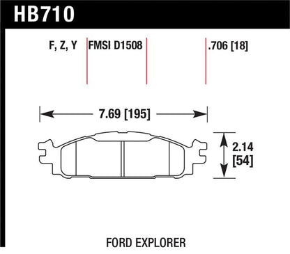 Hawk Performance Hawk Ford/Lincoln 11-13 Explorer/09-13 Flex/10-13 Taurus/MKS/MKT Performance Ceramic Brake Pad