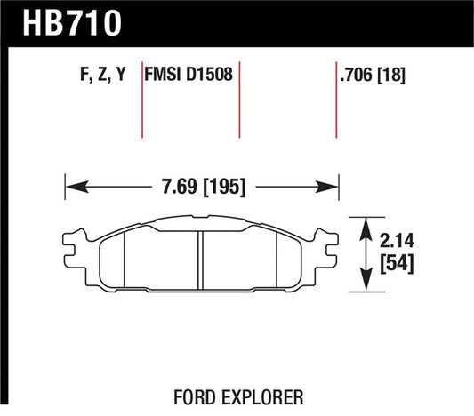 Hawk Performance Hawk Ford/Lincoln 11-13 Explorer/09-13 Flex/10-13 Taurus/MKS/MKT Performance Ceramic Brake Pad