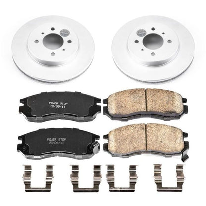 PowerStop Power Stop 98-02 Mitsubishi Mirage Front Z17 Evolution Geomet Coated Brake Kit