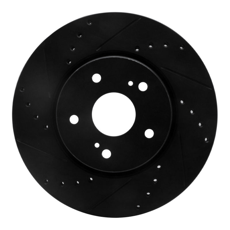 R1 Concepts R1 10-13 Suzuki Kizashi Front Left Drilled & Slotted Black Brake Rotor
