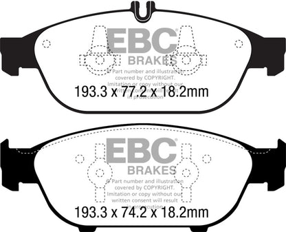 EBC 12+ Mercedes-Benz E550 4.6 Twin Turbo Coupe Yellowstuff Front Brake Pads