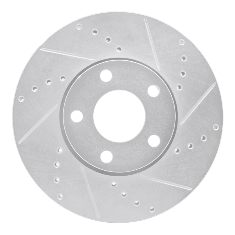 R1 Concepts R1 92-08 Audi A6 Quattro Front Right Drilled & Slotted Silver Brake Rotor