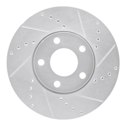 R1 Concepts R1 92-08 Audi A6 Quattro Front Right Drilled & Slotted Silver Brake Rotor