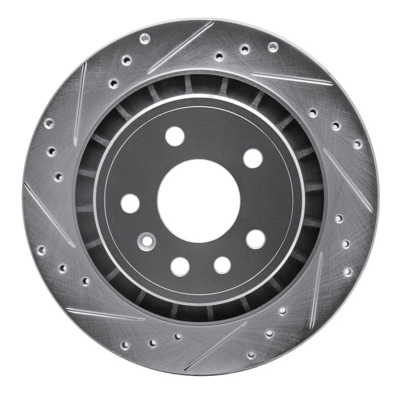 R1 Concepts R1 2002-2010 Saab 9-5 Rear Left Drilled & Slotted Silver Brake Rotor