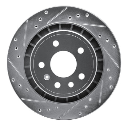 R1 Concepts R1 2002-2010 Saab 9-5 Rear Left Drilled & Slotted Silver Brake Rotor