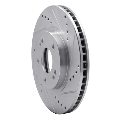 R1 Concepts R1 01-06 Hyundai Santa Fe Front Right Drilled & Slotted Silver Brake Rotor