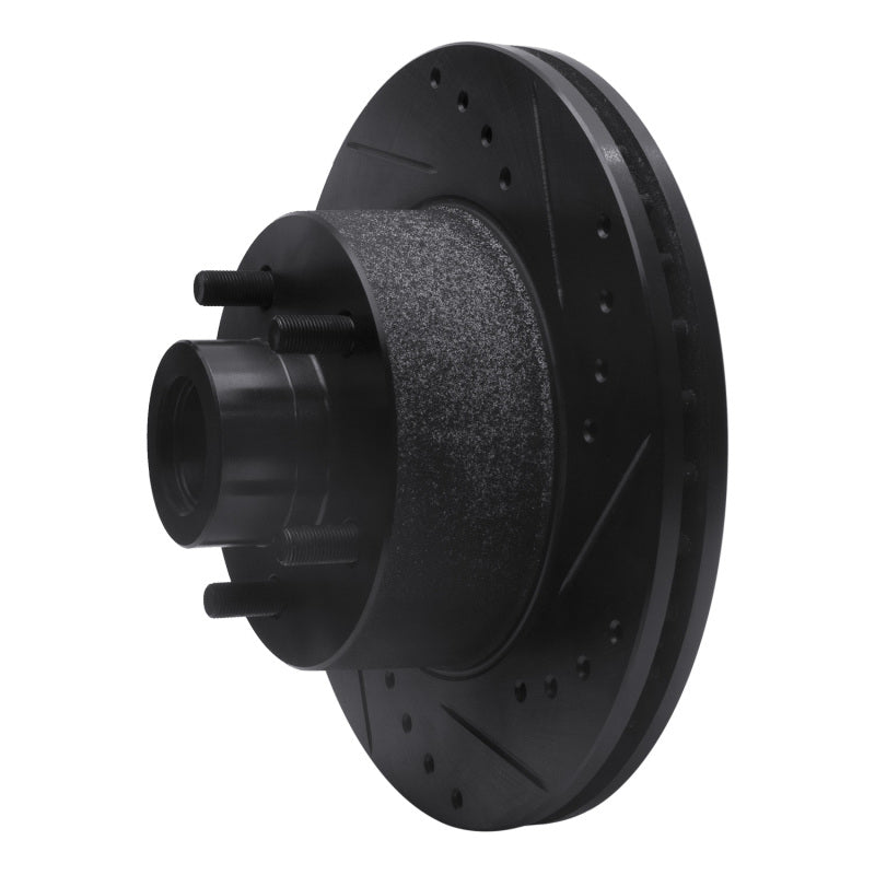 R1 Concepts R1 73-89 Chrysler CORDOBA Front Right Drilled & Slotted Black Brake Rotor