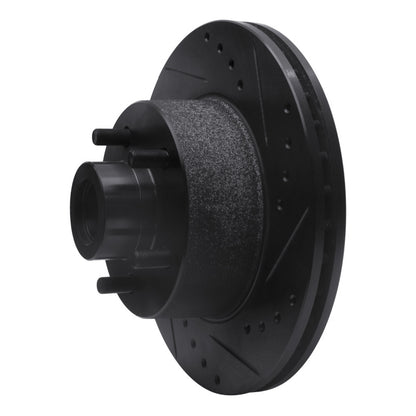 R1 Concepts R1 73-89 Chrysler CORDOBA Front Right Drilled & Slotted Black Brake Rotor