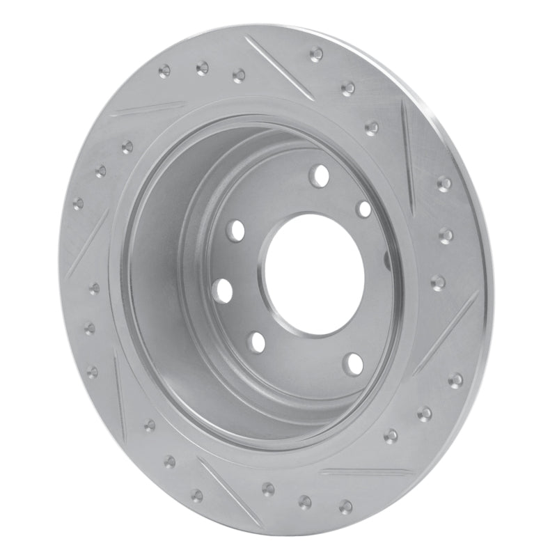R1 Concepts R1 90-95 Jaguar XJRS Rear Left Drilled & Slotted Silver Brake Rotor