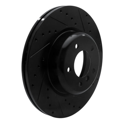 R1 Concepts R1 06-13 BMW 135IS Front Right Drilled & Slotted Black Brake Rotor