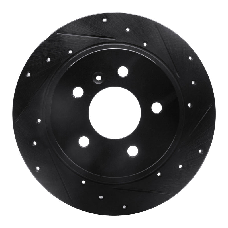 R1 Concepts R1 06-11 Buick Lucerne Rear Right Drilled & Slotted Black Brake Rotor
