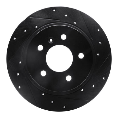 R1 Concepts R1 06-11 Buick Lucerne Rear Right Drilled & Slotted Black Brake Rotor