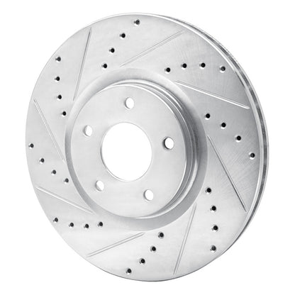 R1 Concepts R1 07-17 Nissan Juke Front Left Drilled & Slotted Silver Brake Rotor