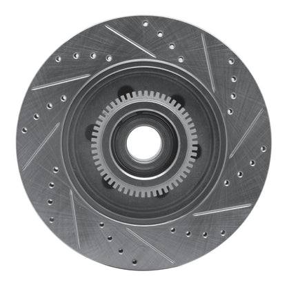R1 Concepts R1 04-08 Ford F-150 RWD Front Left Drilled & Slotted Silver Brake Rotor