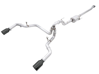 AWE Tuning 0FG 21+ Ford F150 Dual Split Rear Cat-Back Exhaust- 5in Diamond Black Tips
