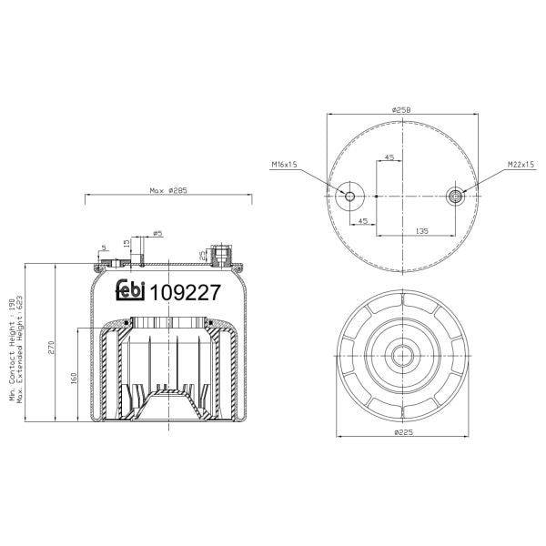FEBI FE109227 Air Suspension Bellow